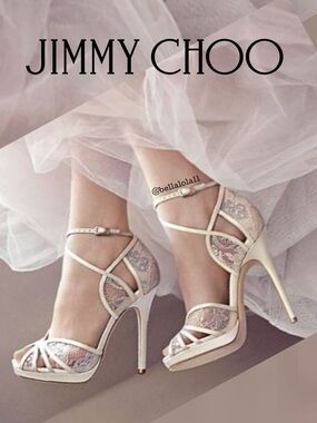 AUTHENTIC JIMMY CHOO ITALIAN LACE HEELS